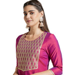 Kashish Women's Viscose Embroidered Round Neck Straight Fit Kurta