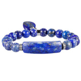 TUMBEELLUWA Healing Stone Bracelet 8mm Beads Chakra Crystal Energy Heart Charm Bracelet Handmade Jewelry for Women #3 lapis lazuli crystal stone