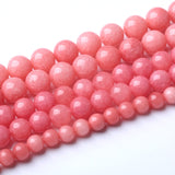 38pcs 10mm Natural Pink Jades Beads Rhodochrosite Chalcedony Round Beads for Jewelry Making DIY Bracelet Crystal Energy Healing Power Stone (10mm, Pink Chalcedony)