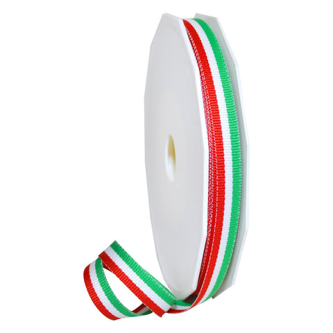 Morex Ribbon Polyester Grosgrain Striped Decorative Ribbon, 20 Yard", Italian, 3/8 in 3/8" by 20 yd.