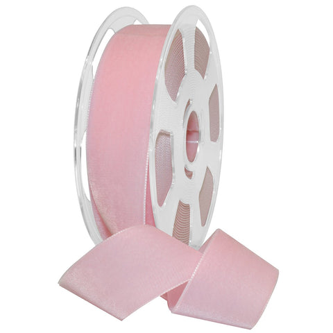 Morex Ribbon Nylvalour Velvet Ribbon, Nylon, 1 1/2 inches by 11 Yards, Baby Pink, Item 01240/10-598, 1-1/2" by 11 yd 1.5" x 11 Yd