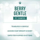 Nature's Specialties Berry Gentle Ultra Concentrated Face and Body Wash for Pets, Makes up to 4 Gallons, Natural Choice for Professional Groomers, Gently Cleanses The Skin and Coat, Made in USA, 32 oz