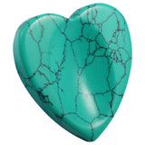 mookaitedecor Green Howlite Turquoise Thumb Worry Stone, Pocket Palm Stones Crystal Healing Reiki Stress Relief Pack of 4, Heart Shape Green Howlite Turquoise(heart Shape)