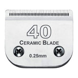 #40 Blade Dog Grooming Clipper Replacement Blades Compatible with Andis/Wahl / Oster Dog Clippers,Detachable Ceramic Blade & Stainless Steel Blade,Size 40 Cut Length 1/100"(0.25mm) 40:1/100''(0.25mm)