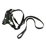 Heavy Duty Adjustable Pet Puppy Dog Safety Harness with Leash Lead Set Reflective No-Pull Breathable Padded Dog Leash Collar Chest Harness Vest with Handle for Small Medium Large Dogs Training Walking Camouflage Harness + Black Leash