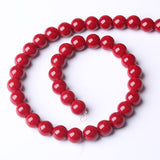 6mm 61pcs Pomegranate Red Glass Beads Natural Round Loose Beads Crystal Energy Stone Healing Power for Jewelry Making 1 Strand 15" (6mm, Pomegranate Red Glass) 6mm