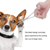 WYSUMMER Stainless Steel Dog Cat Pet Forceps Scissors Ear Hair Clamp Fishing Scissors Tools (18CM straight) 18cm Straight