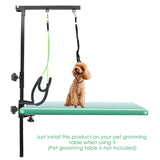 PetierWeit Dog Grooming Arm with Clamp Collapsible Dog Grooming Table Arm Foldable Pet Grooming Arm with Loop Noose Two No Sit Haunch Holder Height Adjustable Pet Grooming Tool for Medium Small Pets
