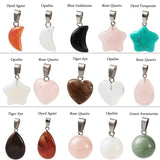 FASHEWELRY 30Pcs Mixed Stone Pendants Heart Moon Teardrop Round Healing Crystal Quartz Chakra Bead Charms for Necklace for Jewelry Making Hole: 2x7mm 1-Mixed Color-Mixed Shape