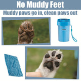 Anipaw Dog Paw Cleaner, 2-in-1 Silicone Dog Paw Washer Cup with Pet Cleaning Brush & Towel, Portable Dog Feet Cleaner, Paw Washer for Dog Grooming with Muddy Paw, Remove Mud and Dirt up to 90% Head Brush Style