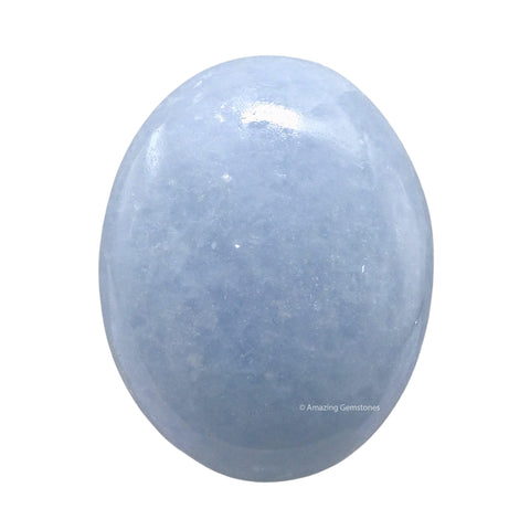 Blue Calcite Celestite Palm Stone - Hot Massage Worry Stone for Natural Body Chakra Balancing, Reiki Healing and Crystal Grid Blue Celestite
