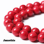 Jmzothie Natural Stone Beads Red Turquoise Beads Energy Crystal Healing Power Gemstone for Jewelry Making (8mm, red Turquoise Beads) 8mm