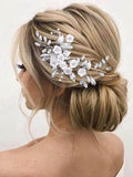 Latious Silver Flower Bride Wedding Hair Vine Crystal Bridal Hair Piece Rhinestone Hair Accessories Leaf Hair Jewelry for Women and Girls(5.5Inches) (A-Silver) A-Silver