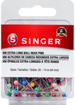 SINGER 00745 X-Long Ball Head Pins, Size 28, 300-Count , Pink