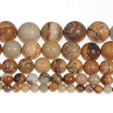 Natural Stone Beads 6mm Picture Jasper Gemstone Round Loose Beads Crystal Energy Stone Healing Power for Jewelry Making DIY,1 Strand 15"
