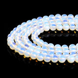 Natural Stone Beads 4mm Opal Gemstone Round Loose Beads Crystal Energy Stone Healing Power for Jewelry Making DIY,1 Strand 15"
