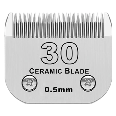 DODAER Detachable Pet Dog Grooming Clipper Ceramic Blade,Compatible with Andis Size 30 Cut Length 1/50"(0.5mm),Compatible with Oster A5,Wahl KM Series Clippers 30# 0.5mm