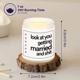 BaubleDazz Funny Wedding Gifts, Bachelorette Gifts for Bride, Bridal Shower Gift for Bride-Lavender Scented Candle- Bride to Be Gifts for Her, Wedding Gifts for Bride, 7oz, Soy Wax Look at You, Getting Married