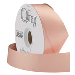 Berwick Offray 1.5" Wide Double Face Satin Ribbon, Pale Peach Pink, 50 Yds 50 Yards Solid