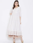 "PH" POSHAKHUB Adorable Women's Soft Cotton Printed Cap Sleeve Anarkali Kurti