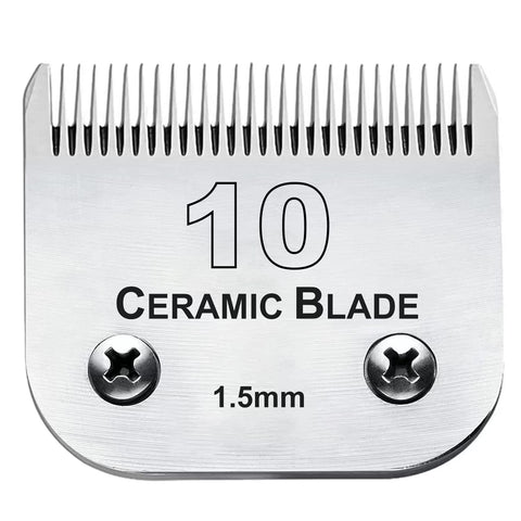 10 Blade Dog Grooming Clipper Replacement Blades Compatible with Andis/Wahl / Oster Dog Clippers,Detachable Ceramic Blade & Stainless Steel Blade,Size-10, 1/16-Inch Cut Length (64315) 10:1/16''(1.5mm)