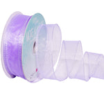 Morex Ribbon Wired 1-Inch Chiffon Ribbon with 25-Yard Spool, Lavender 1-In x 25-Yd