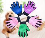 Magik 1-2 Pair Pet Dog Cat De-Shedding Brush Grooming Glove Massage Hair Fur Removal Detangle (2 Pairs, Red) 2 Pairs