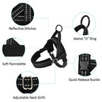 SlowTon No Pull Small Dog Harness and Leash Set, Puppy Soft Vest Harness Neck & Chest Adjustable, Reflective Lightweight Harness & Anti-Twist Pet Lead Combo for Small Medium Dogs (Black, XS) X-Small (Chest 14.0-18.0") A-Black