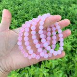 Adabele Natural Gemstone Bracelet 7.5 inch Stretchy Chakra Gems Stones 8mm (0.31") Beads Healing Crystal Quartz Women Men Girls Gifts (Unisex) Rose Quartz 8.0 Inches