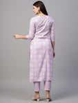 ANNI DESIGNER Women's Cotton Blend Printed Straight Kurta with Pants
