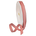Morex Ribbon Polyester Grosgrain Striped Decorative Ribbon, 20 Yard", Red, 3/8 in 3/8" by 20 yd.