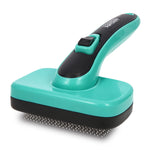 Self cleaning Slicker Brush, shedding and grooming tool for pets, remove loose hair, Fur, Undercoat, Mats, Tangled Hair, knots for large medium small sensitive long or short hair dogs, cats, rabbit Aqua Green