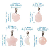 FASHEWELRY 30Pcs Mixed Stone Pendants Heart Moon Teardrop Round Healing Crystal Quartz Chakra Bead Charms for Necklace for Jewelry Making Hole: 2x7mm 1-Mixed Color-Mixed Shape