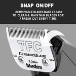Clipper Blade Dog Grooming Compatible with Andis Clippers Carbon Infused Steel Detachable Ceramic Sharp Edge Also Compatible with Wahl / Oster Dog Clippers (2Pack 7FC:(1/8")(3.2mm)) 2Pack 7FC:(1/8")(3.2mm)