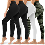 4 Pack Leggings for Women Butt Lift High Waisted Tummy Control No See-Through Yoga Pants Workout Running Leggings 01-assort01 Large-X-Large