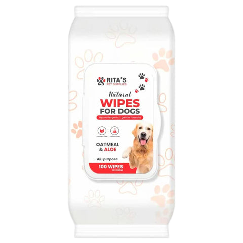 Rita's Pet Supplies Dog Grooming Wipes - Pet Wipes for Paw & Ear Cleaner, Cleaning, Deodorizing, Bathing - Grooming Essentials, Cloth Towel Wet Wipes for Dogs & Puppies - For Home and Travel Dog Wipes