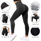 SUUKSESS Women Scrunch Butt Lifting Seamless Leggings Booty High Waisted Workout Yoga Pants Medium #1 Upgrade Black