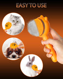Awpland Upgrated Pet Pumpkin Brush, Cute Cat Pumpkin Self Cleaning Slicker Brush for Dogs Cats Puppy Rabbit, Professional Pet Grooming Hair Removal Tool for Short & Long Hair