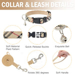PUPTECK Adjustable Pet Harness Collar and Leash Set Step in for Small Dogs Puppy and Cats Outdoor Training and Running, Soft Mesh Padded Reflective Vest Harness S: Chest girth: 14.5-16in Collar: 7.9-11.8in Beige