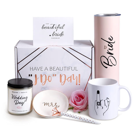 Bride To Be Gifts Box, Bridal Shower, Bachelorette Gifts For Bride, Engagement Gifts For Her, Wedding Gifts For Bride, Bachelor Party Gifts, Stainless Steel Tumbler Cup, Mug, Scented Candle - (Pink) Pink