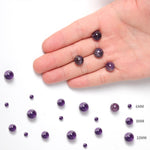 60pcs 6mm Natural Stone Beads Amethyst Beads Energy Crystal Healing Power Gemstone for Jewelry Making, DIY Bracelet Necklace