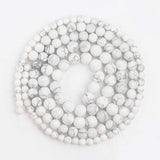 60pcs 6mm Natural Stone Beads Matte Howlite Beads Energy Crystal Healing Power Gemstone for Jewelry Making, DIY Bracelet Necklace