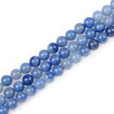 Bymitel 140Pcs Natural Crystal Beads Stone Gemstone Round Energy Healing Loose Beads with Stretch Cord for Jewelry Making Bracelets Anklets (Blue Aventurine, 8mm 140pcs) Blue Aventurine