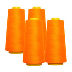 AK Trading 4-Pack NEON ORANGE All Purpose Sewing Thread Cones (6000 Yards Each) of High Tensile Polyester Thread Spools for Sewing, Quilting, Serger Machines, Overlock, Merrow & Hand Embroider