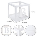 RUBFAC 5pcs Bridal Shower Decoration Box, White Transparent Balloon Box with ‘TO BE BRIDE GROOM’ and ‘A-Z’ Letters for Wedding Shower Baby Shower Engagement Bachelorette Parties Photo Booth Backdrop