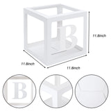 RUBFAC 5pcs Bridal Shower Decoration Box, White Transparent Balloon Box with ‘TO BE BRIDE GROOM’ and ‘A-Z’ Letters for Wedding Shower Baby Shower Engagement Bachelorette Parties Photo Booth Backdrop