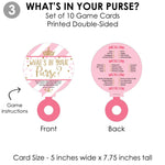 Big Dot of Happiness Little Princess Crown - 4 Pink and Gold Princess Baby Shower Games - 10 Cards Each - Who Knows Mommy Best, Mommy or Daddy Quiz, What’s in Your Purse and Oh Baby - Gamerific Bundle