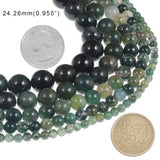 Natural Stone Beads 8mm Aquatic Agate Gemstone Round Loose Beads Crystal Energy Stone Healing Power for Jewelry Making DIY,1 Strand 15"