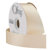 Berwick Offray Double Face Satin Ribbon, 50 Yards, Ivory Solid