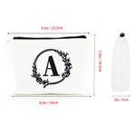 Embroidered letter combination cosmetic bag，Personalized Present Bag, Suitable for Wedding, Birthday, Holiday, is a Great Gift for Women, Mom, Teachers, Friends, Bridesmaids (A)